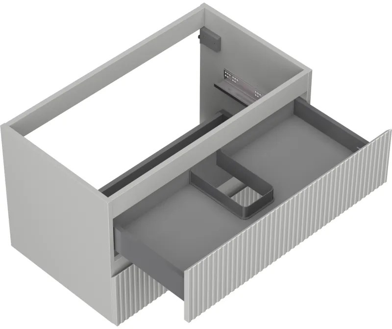 Mexen Rivel, kúpeľňová skrinka 80 cm, 2 zásuvky, drážkovaná, sivá matná, 91A20-08047-2-BFF62