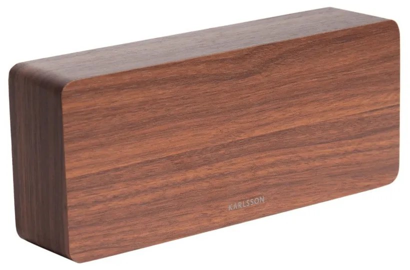 Budík v drevenom dekore Karlsson Tube, 21 × 9 cm