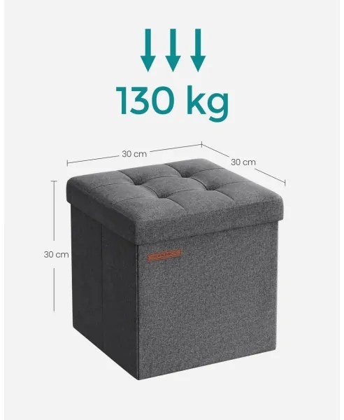 Taburet SULTAN 30x30 cm sivý