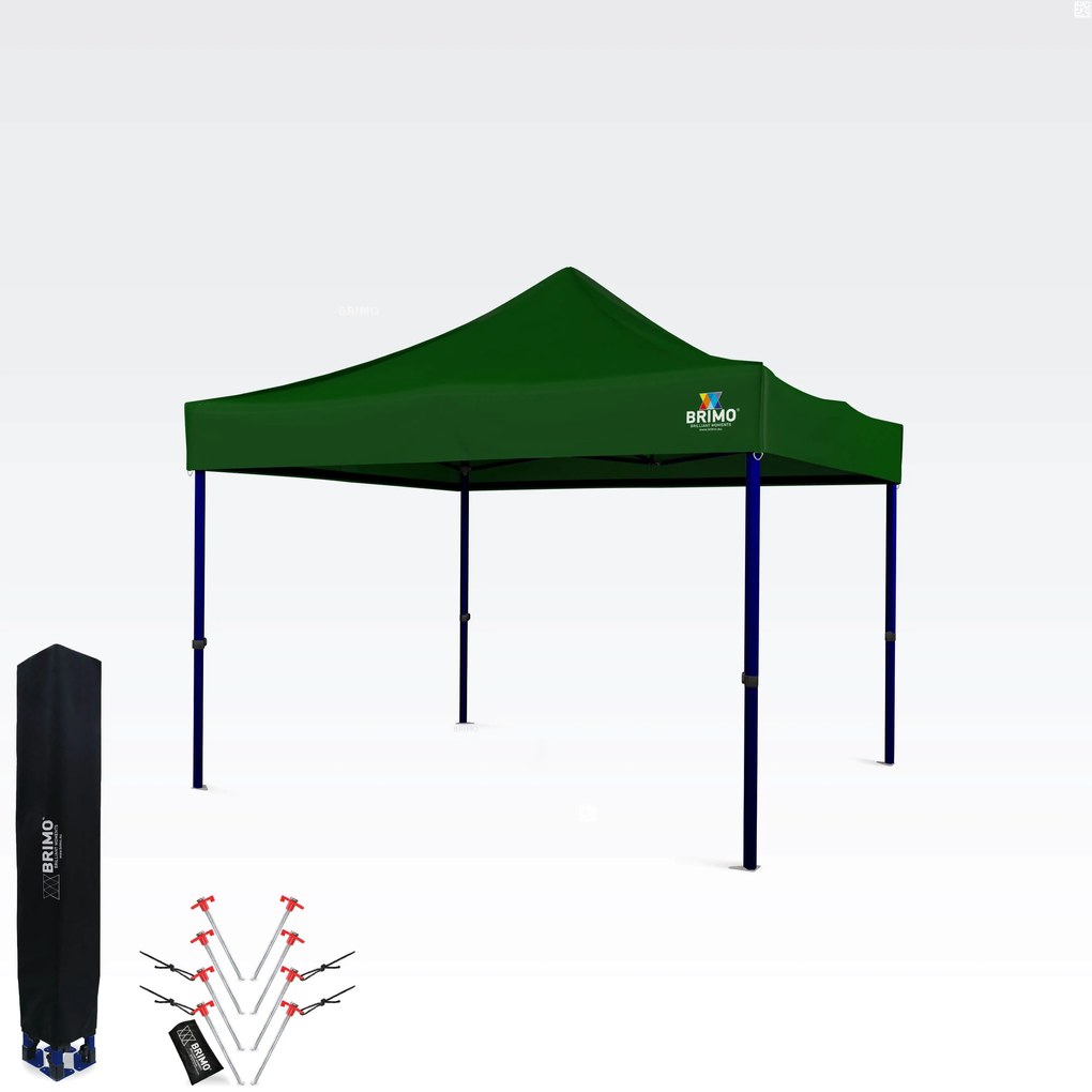 BRIMO Nožnicový stan 3x3 m – Rýchla montáž a 100% ochrana pre Párty a Oslavy - bez 3 stien - Zelená 31