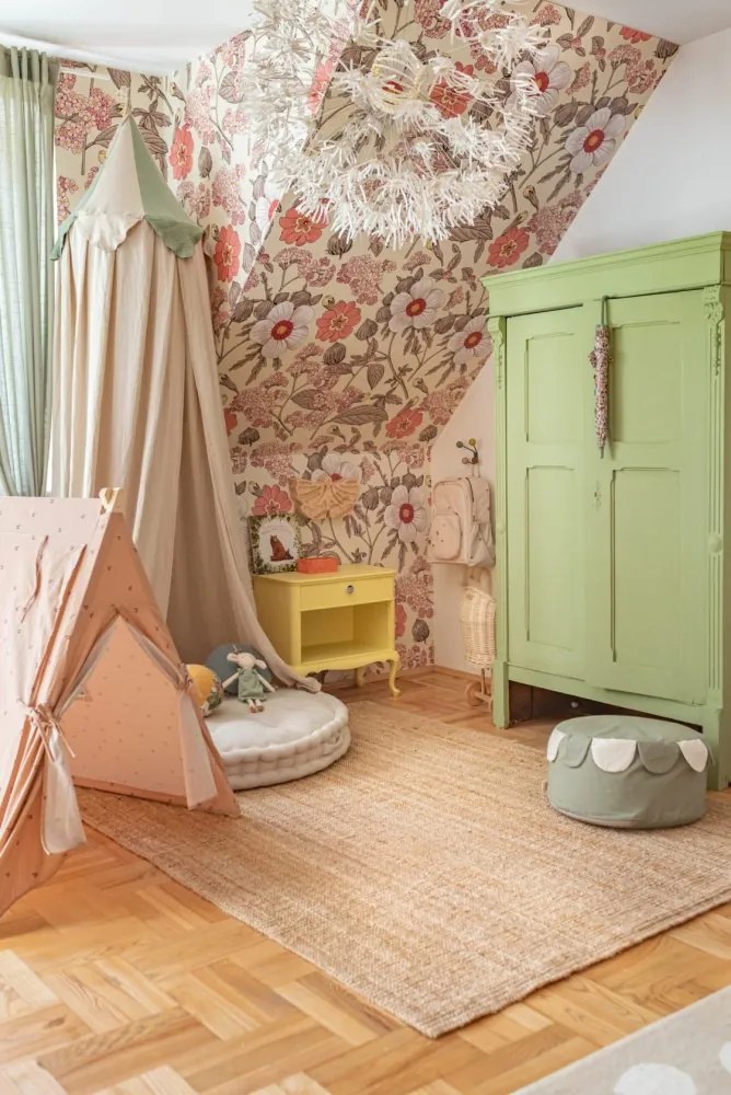 Tapeta retro kytice 280x100 cm