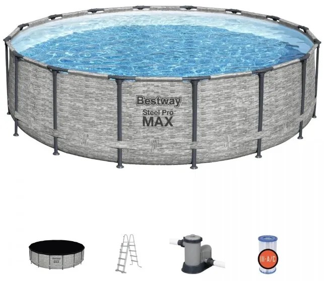 Bestway Rámový bazén 16FT 488x122cm Steel Pro Max BESTWAY 5619E
