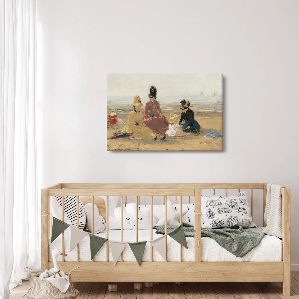 Obraz - Eugène Boudin, On the Beach, Trouville, reprodukcia (90x60 cm)