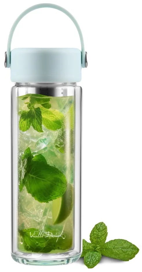 Sklenená fľaša v mentolovej farbe 350 ml Fuori – Vialli Design