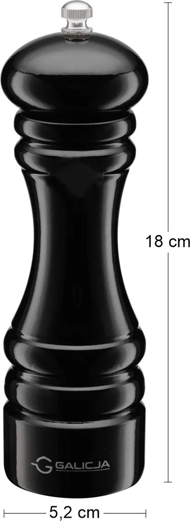 Mlynček na soľ a korenie Pedro 18 cm - čierna