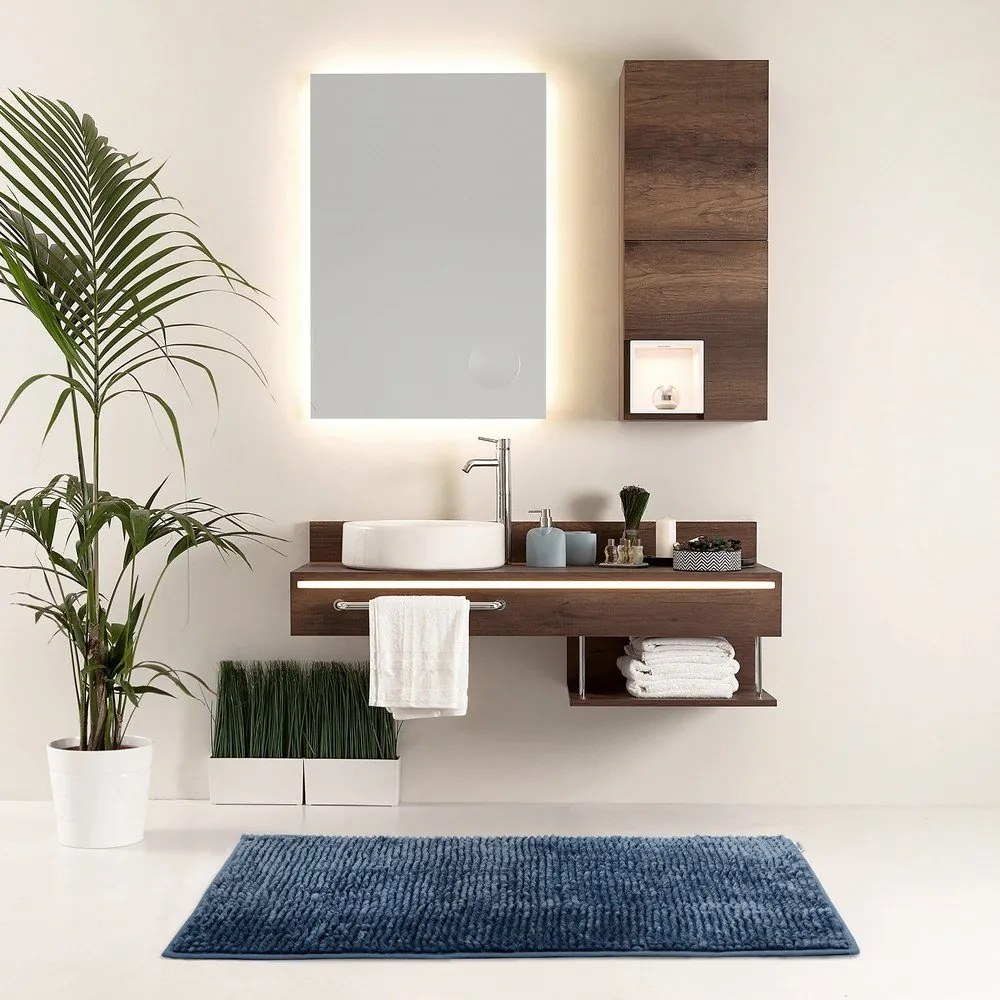 Tmavomodrá kúpeľňová predložka 60x90 cm Bati – Restilo