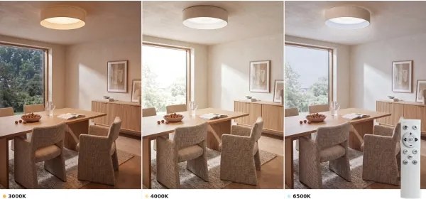 BRILAGI-LED Stmievateľné svietidlo VELVET SM. VARI 24W/230V 3000-6500K pr. 45 cm krémové + diaľkové ovládanie