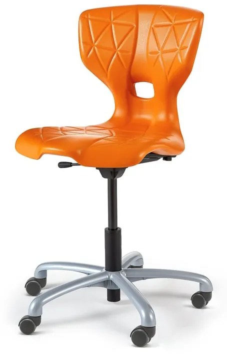 Školská stolička ALDA V, s kolieskami, oranžová