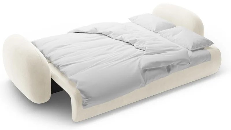 Krémovobiela zamatová rozkladacia/s úložným priestorom pohovka 262 cm Tonale – Cosmopolitan Design