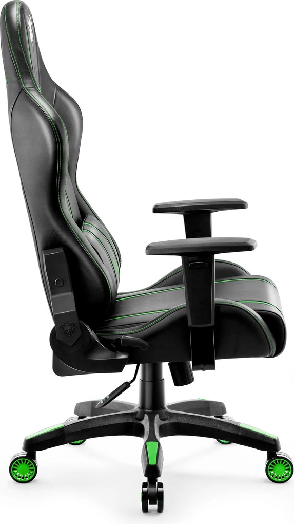 Herné kreslo z eko-kože Normal Size, čierny-zelený: Diablo X-One 2.0