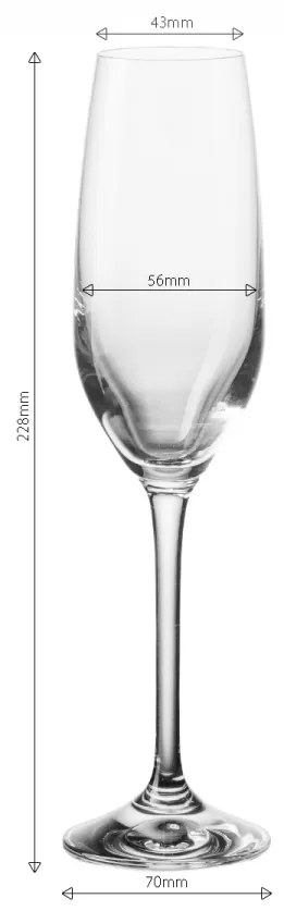 Poháre na šampanské 250 ml set 4 ks - Univers Glas Lunasol META Glass - 322121