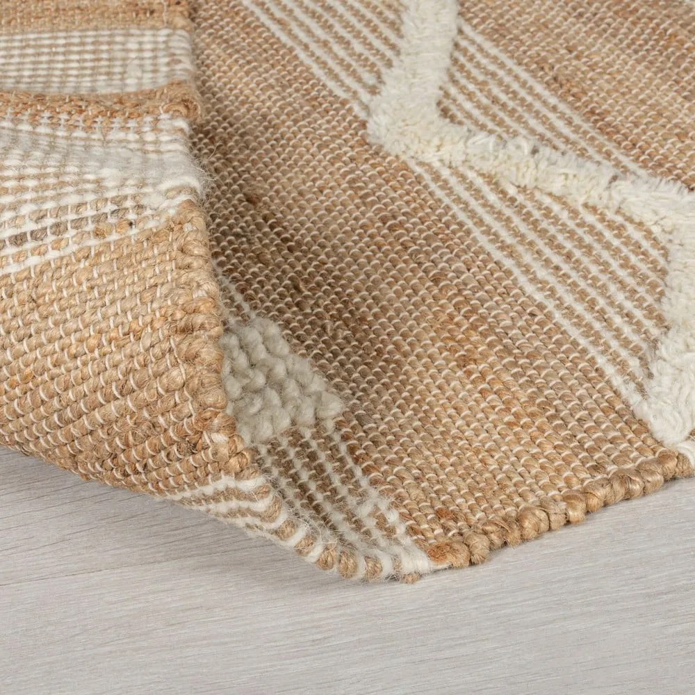 Béžový jutový behúň Flair Rugs Medina, 60 x 230 cm
