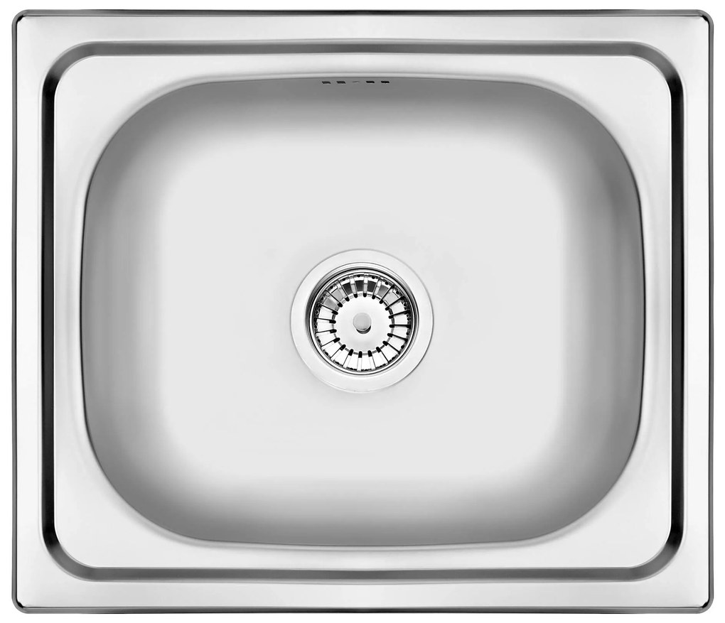Deante Doppio, nerezový drez na dosku 1-komorový B/O 480x430x180 3,5" + sifón, vzor satyna, ZEN_0103