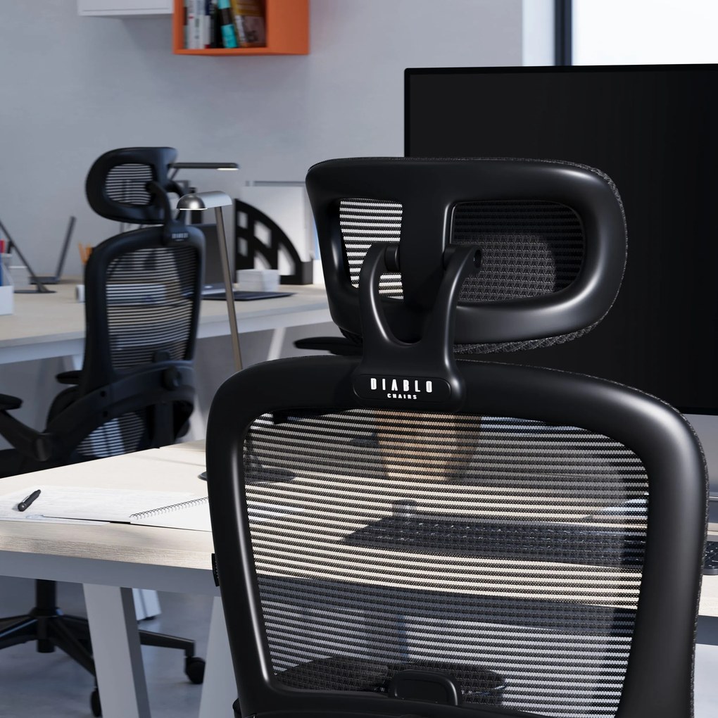 Ergonomická kancelárska stolička Normal Size, čierna: Diablo V-Light
