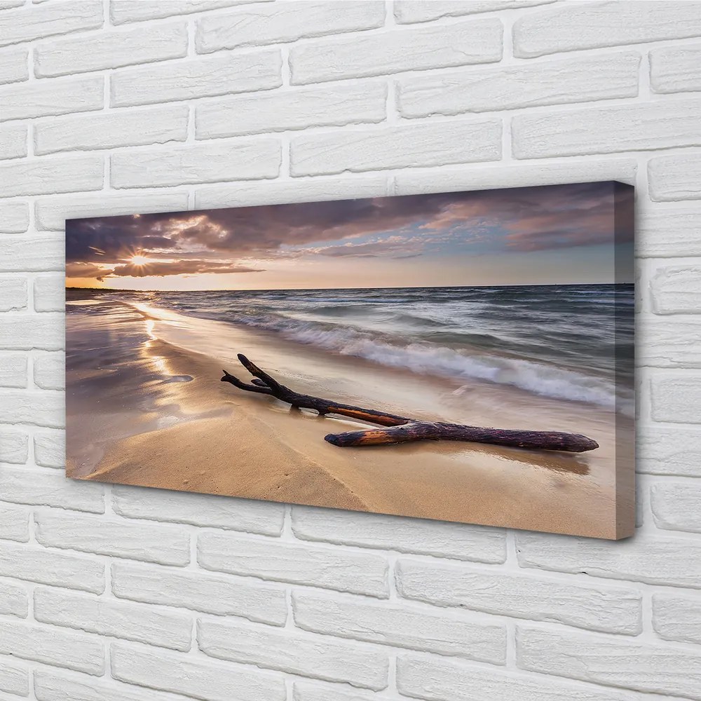 Obraz na plátne Gdańsk Beach sea sunset 100x50 cm