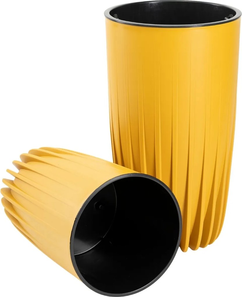 PLASTOVÝ KVETINÁČ STRIPPED 29X51,5 CM HORČICOVÁ