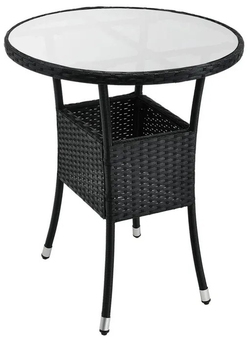 InternetovaZahrada Balkónový set Bayamo - čierny + šedé podušky