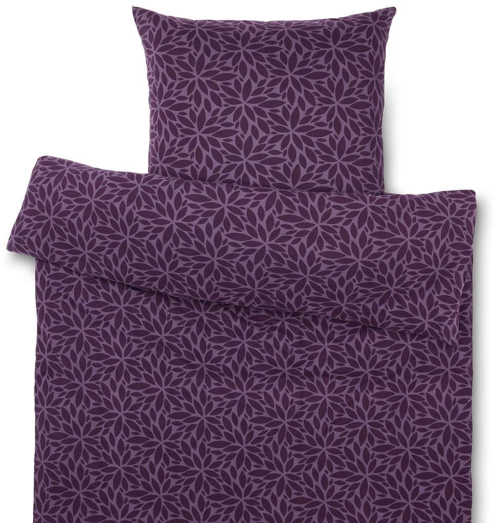 Posteľná bielizeň zo zimného džerseja, fialová, štandardná veľkosť