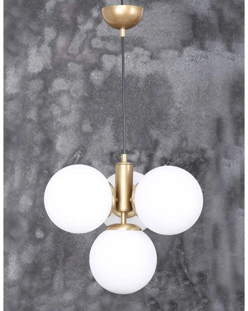 Biele/v zlatej farbe závesné svietidlo so skleneným tienidlom ø 15 cm Hector – Squid Lighting
