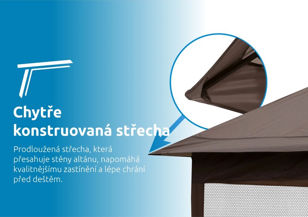 Marimex | Záhradný altánok Marimex Vista 3x3 m - hnedý | 10970572