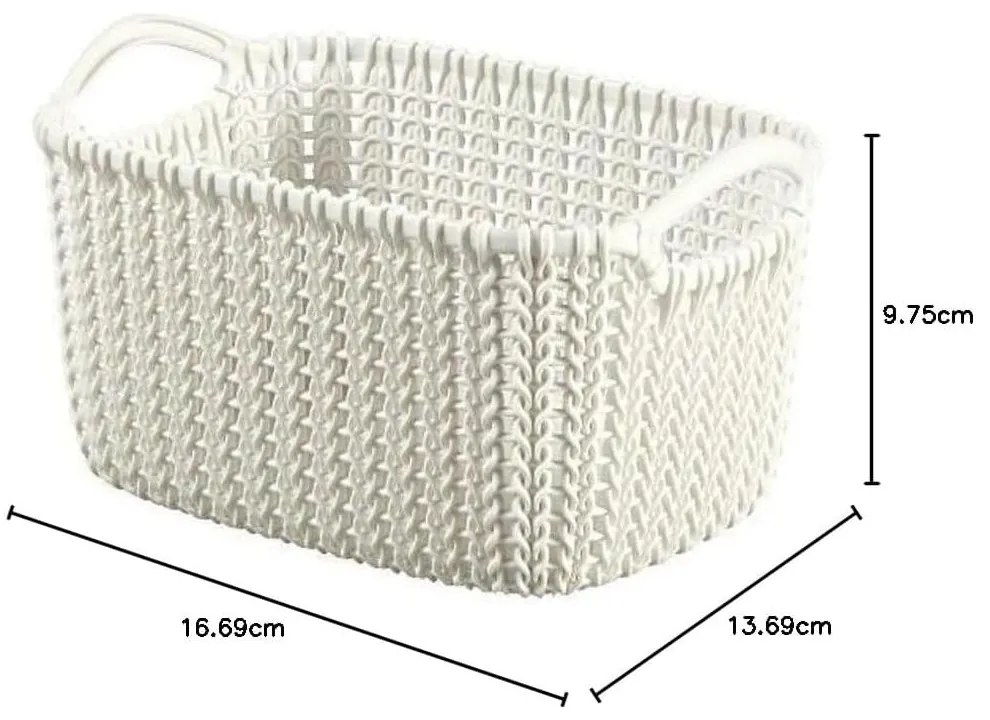 Biely úložný košík Curver Knit, 3 l