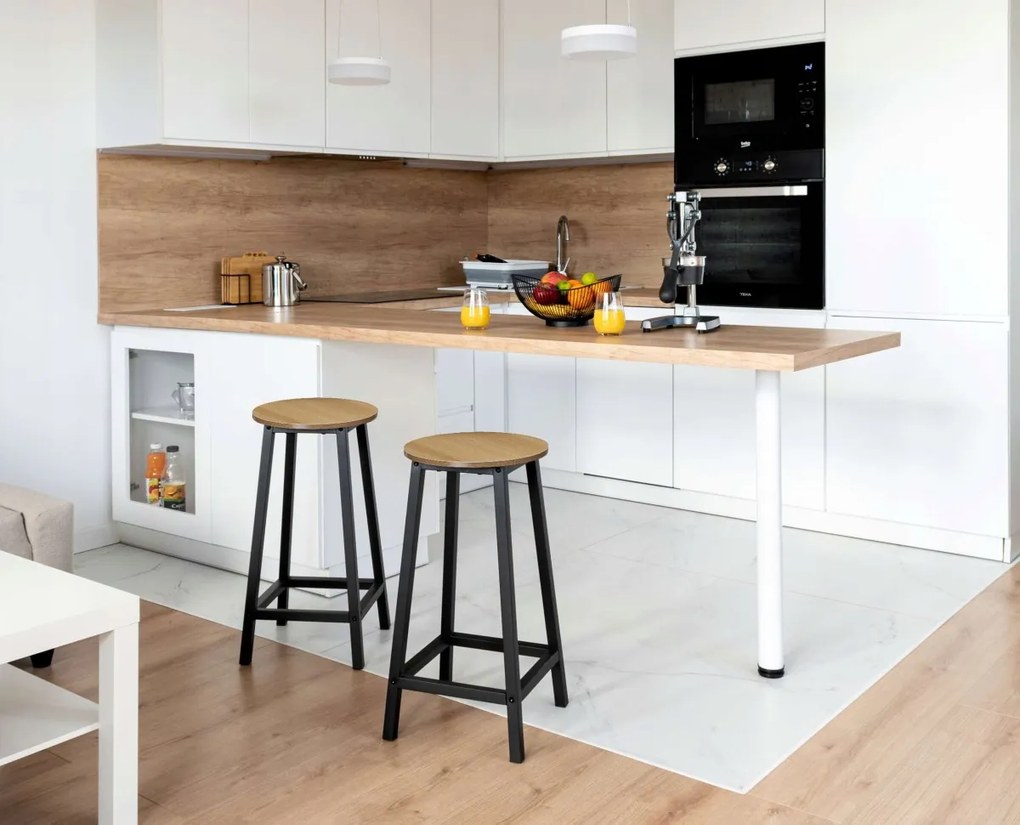 Barová stolička FLINT moderná dubová/čierna