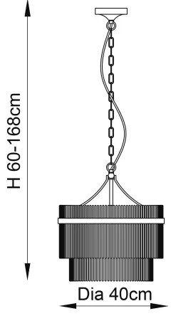 Endon 99167 - Luster na reťazi MARIETTA 3xE14/7W/230V mosadz/číra