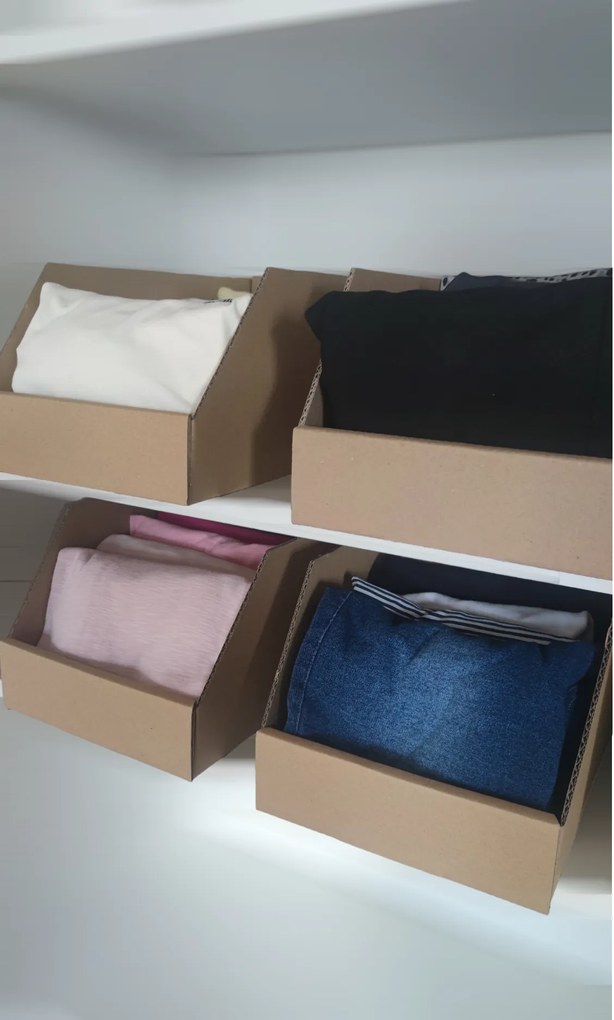 Úložné boxy na oblečenie, organizéry do skrine EKO KARTON 20 x 40 cm