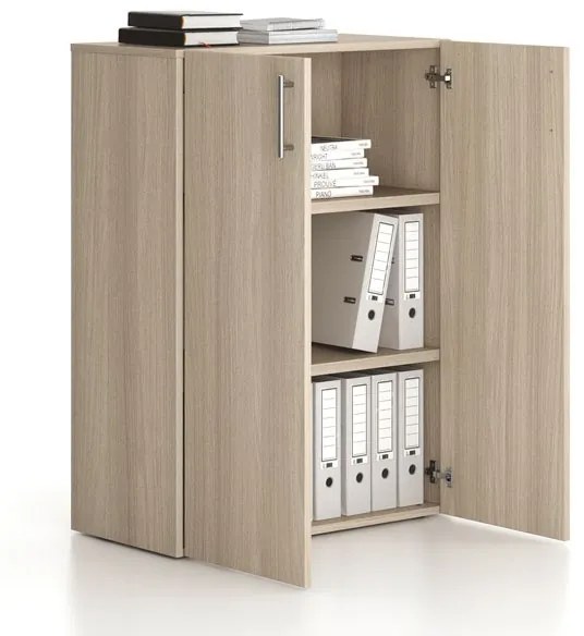 Kancelárska skriňa nízka SOLID, 800 x 400 x 1080 mm, dub prírodný