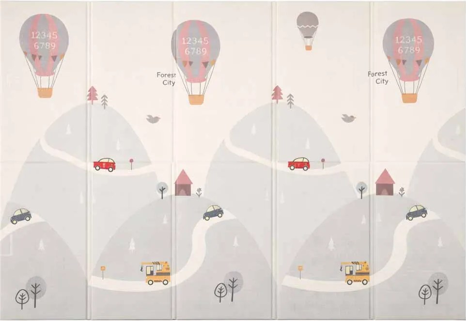 KIK Detská penová podložka 150x200 cm, dvojstranná skladacia, Street Designs