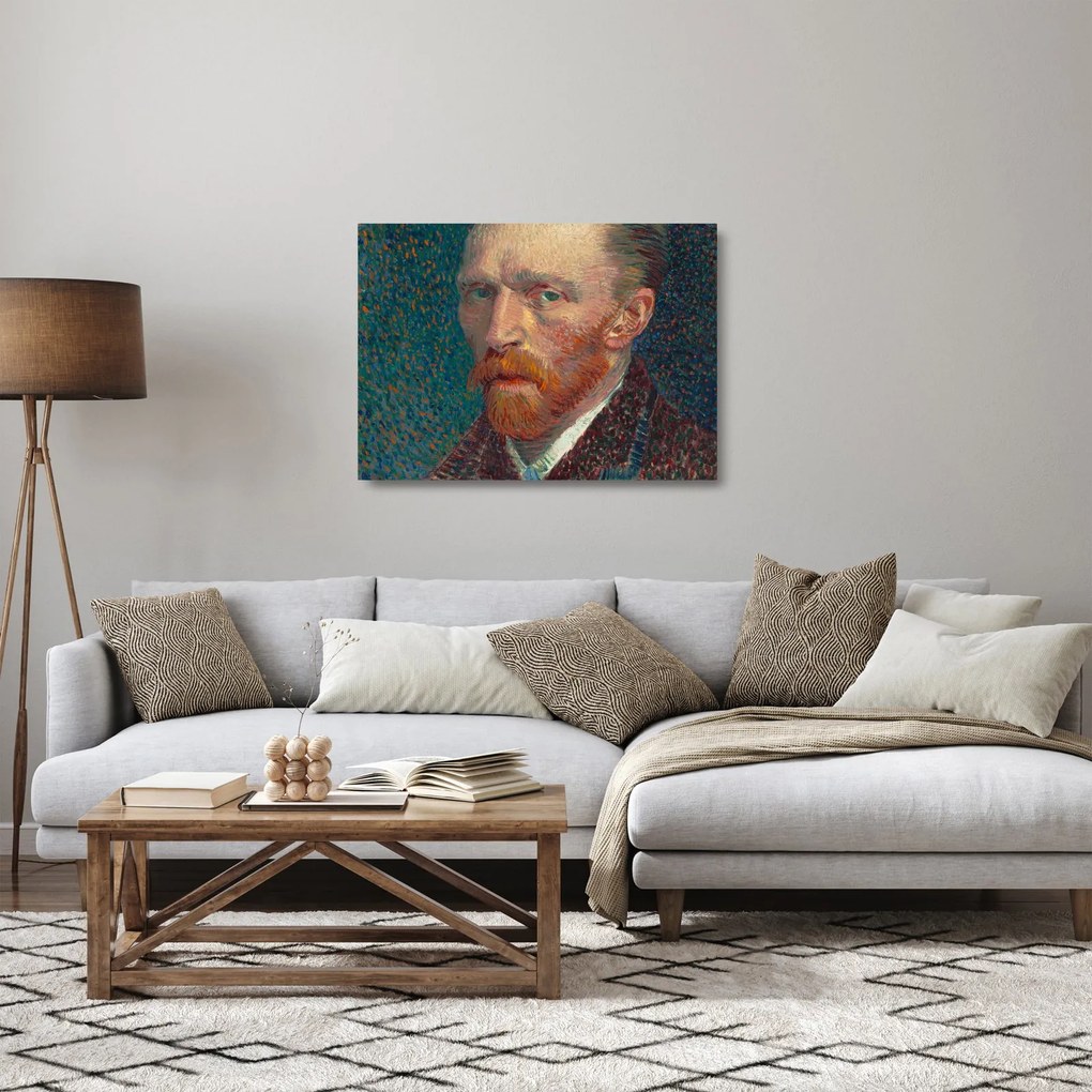 Sklenený obraz -  Vincent van Gogh, Self-Portrait, reprodukcia (70x50 cm)