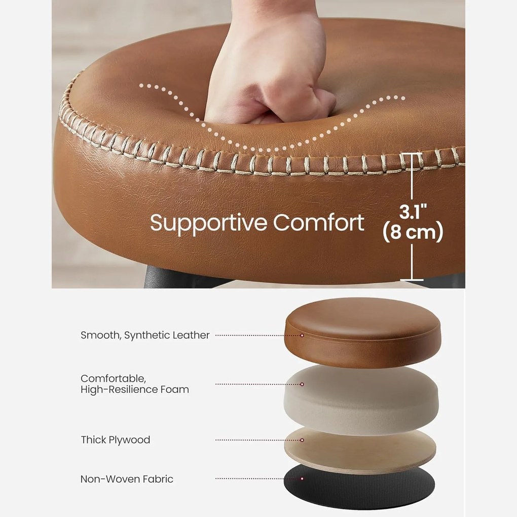 Kolekcia EKHO Súprava 2 ks barových stoličiek, karamelovo hnedá farba