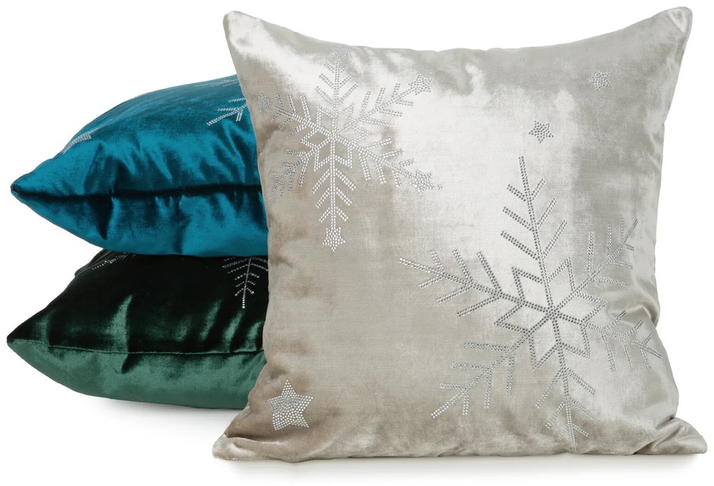 VIANOČNÁ DEKORAČNÁ OBLIEČKA NA VANKÚŠ ROYAL1 45X45 CM BÉŽOVÁ