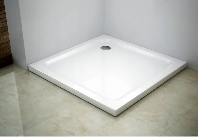 MEXEN SLIM - Sprchová vanička KVADRAT 100x100 cm + sifon, biela, 40101010