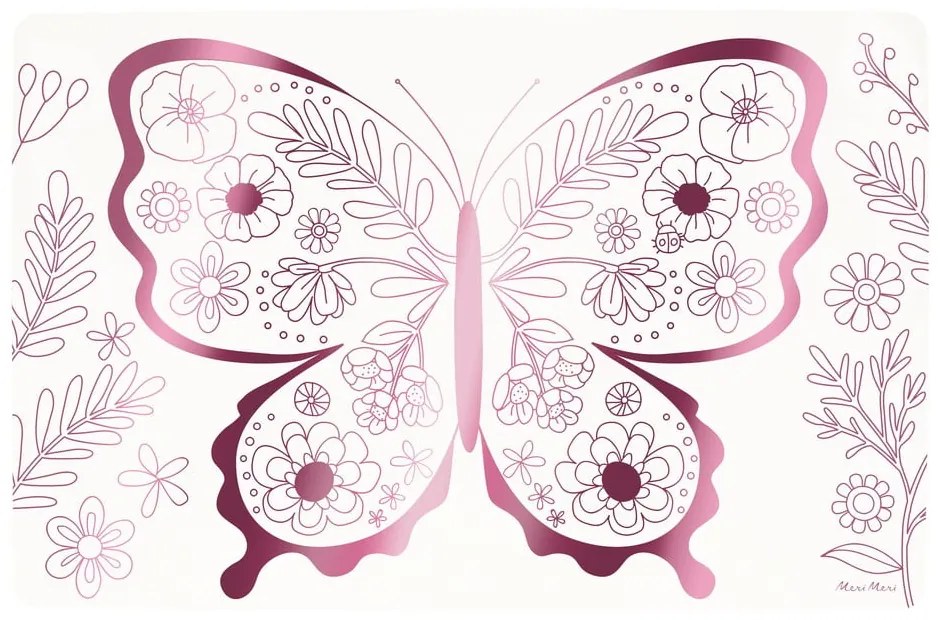 Papierové prestieranie v súprave 8 ks 28x42.5 cm Butterflies & Flowers – Meri Meri