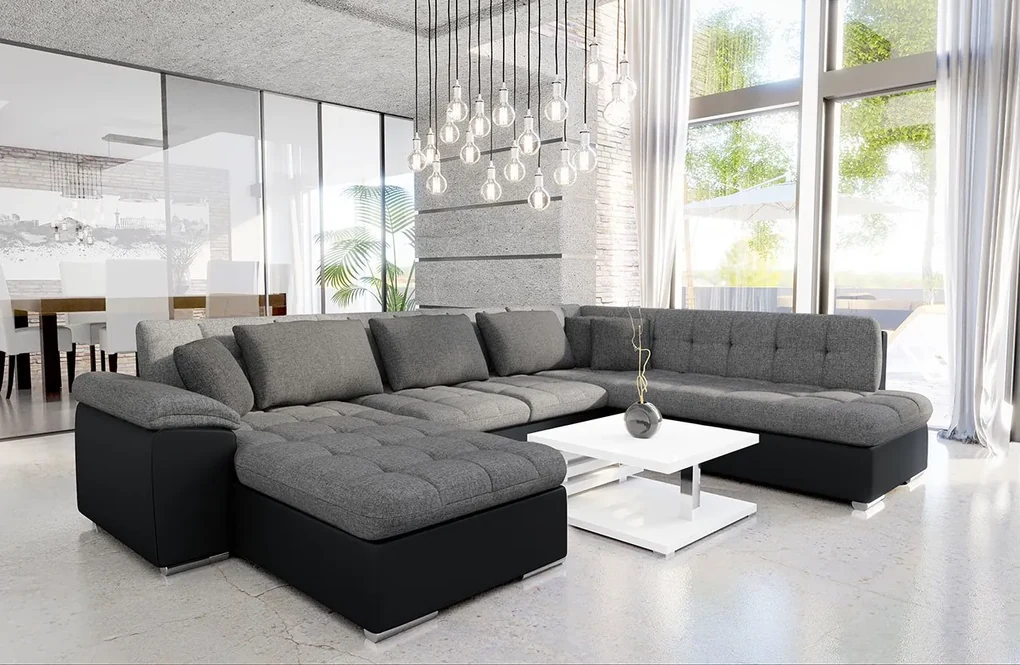 Rohová sedačka s funkciou spania Tony Sale, Dostupné poťahy: ekokoža Soft 017 + Lux 06 + Lux 05, Strana: Pravá