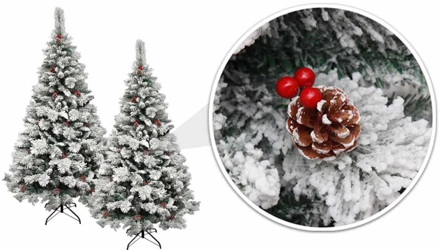 Umelá borovica zasnežená, v rôznych veľkostiach, 120 cm