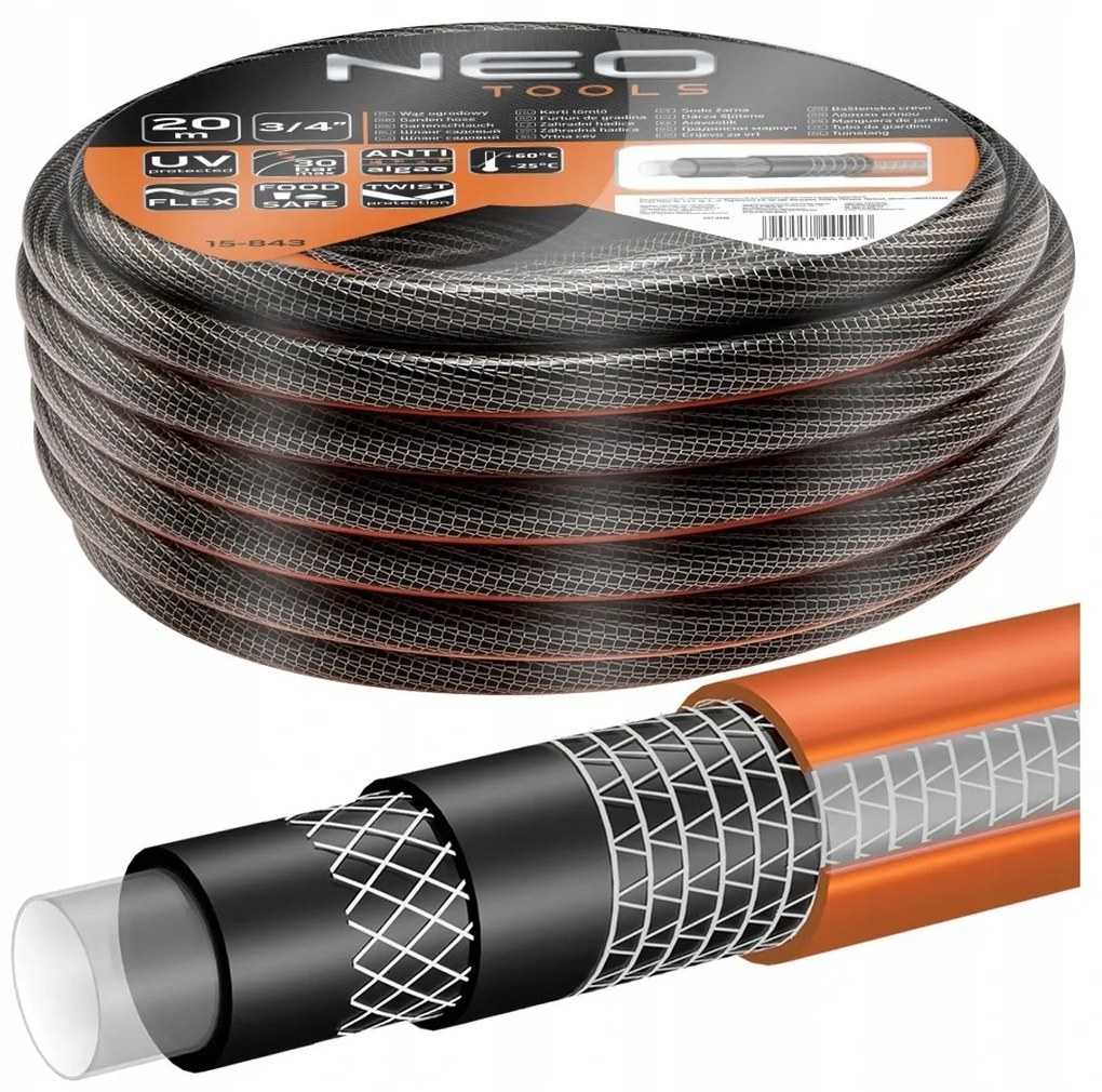 Záhradná hadica 20m 3/4" 6-vrstvová PROFI NEO | 15-843