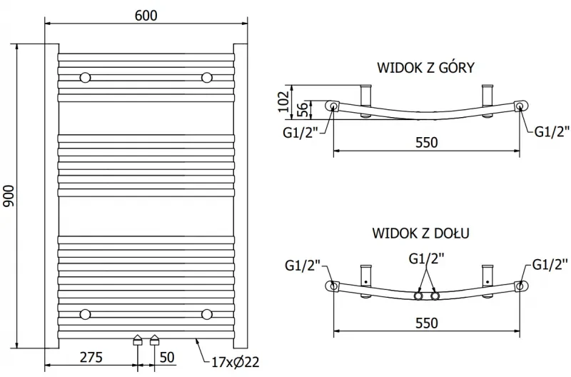 Mexen Ares, elektrické vykurovacie teleso 900 x 600 mm, 400 W, biela, W102-0900-600-6400-20
