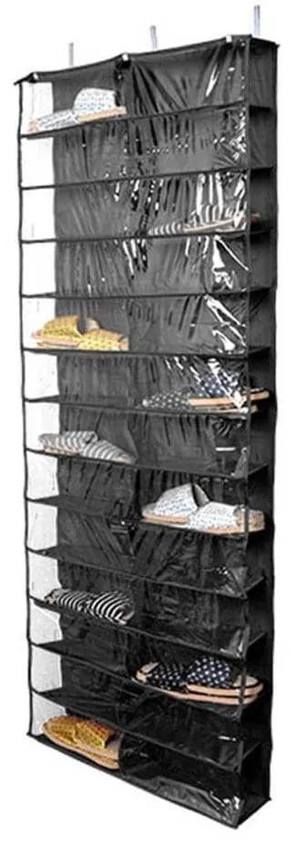 Závesný organizér obuvi- 160x55x16 cm - čierna