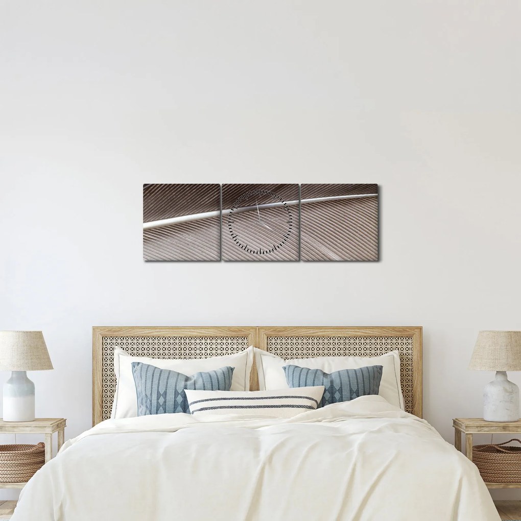 Abstraktný obraz vlákien (s hodinami) (90x30 cm)