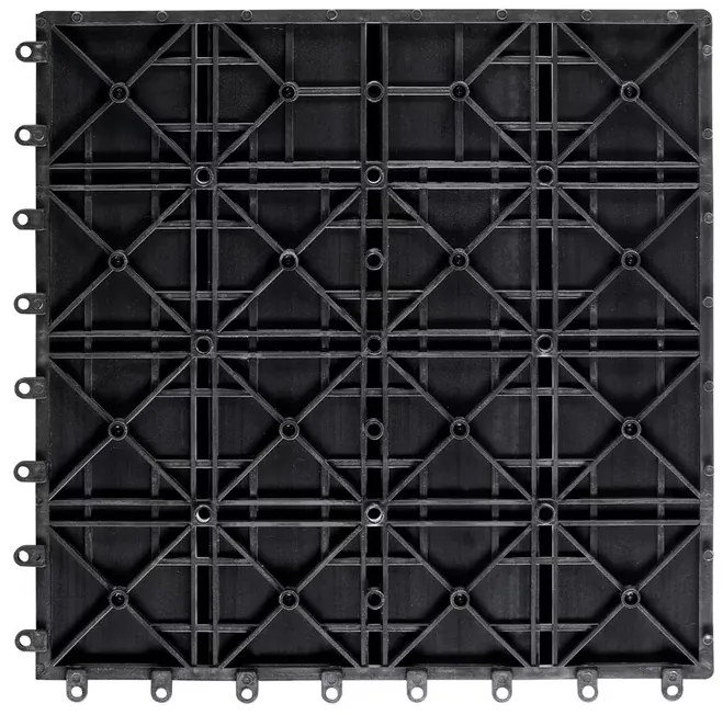 InternetovaZahrada WPC dlaždice - sada 11 ks, 30x30 cm klasická antracit