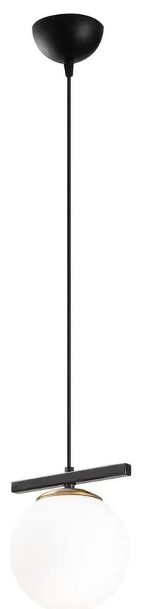 Biele/čierne závesné svietidlo so skleneným tienidlom ø 15 cm Üzüm – Opviq lights