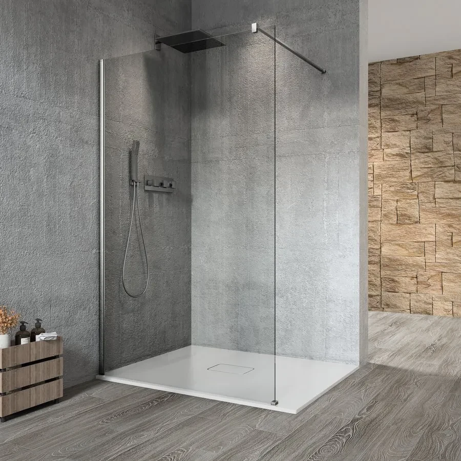 Gelco Gelco, VARIO BLACK jednodielna sprchová zástena do priestoru, dymove sklo, 900 mm, GX1390GX2214