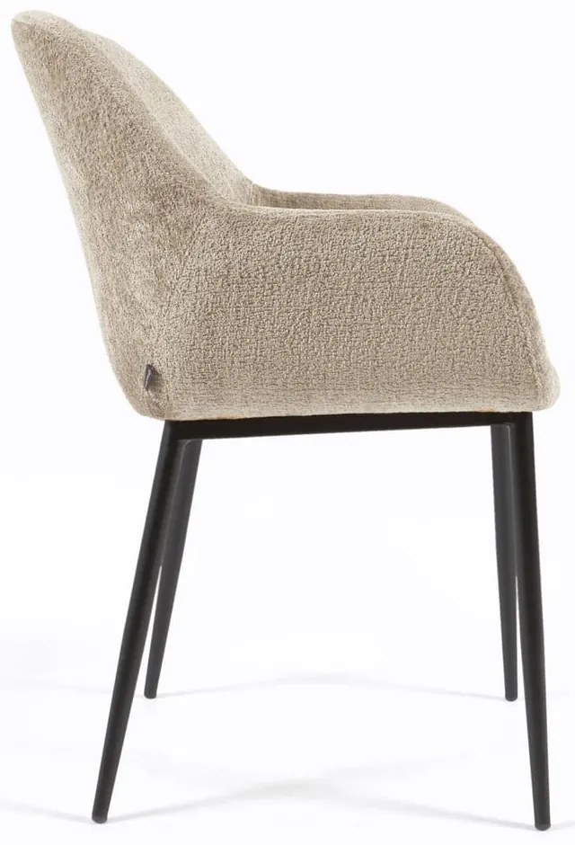 Béžové čalúnené jedálenské kreslo Konna – Kave Home