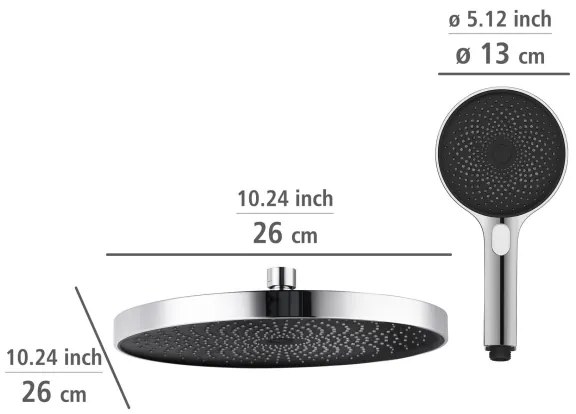 WENKO 25312100 - Sprchový stĺp SOFTWATER 12x120 cm lesklý chróm