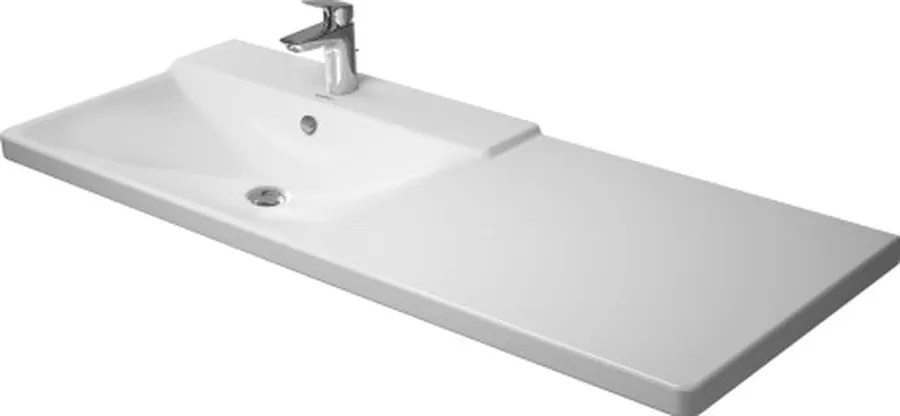 Duravit P3 Comforts - umývadlo 125x50 cm s odkladacou plochou vpravo, 3 otvory pre armatúru prepichnuté 2333120030