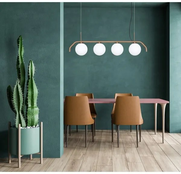 ITALUX PND-3300-4-HBR - Luster na lanku CARIMI 4xG9/5W/230V mosadz