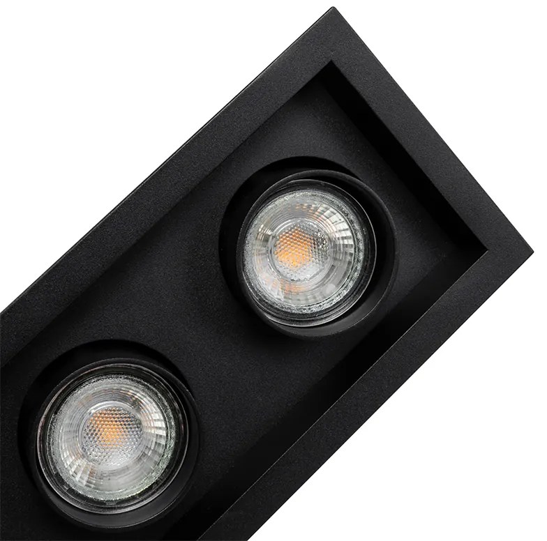Moderný zapustený reflektor čierny nastaviteľný 3-svetlo - Roof