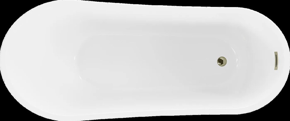 Mexen Alta, voľne stojaca vaňa 170 x 75 cm + chrómová odtoková zátka a prepadový otvor, čierna - biela, 52331707575